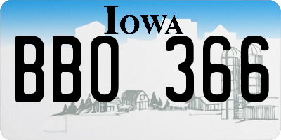 IA license plate BBO366
