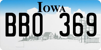 IA license plate BBO369