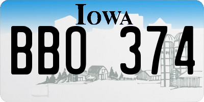 IA license plate BBO374