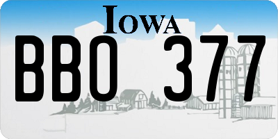 IA license plate BBO377