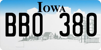 IA license plate BBO380
