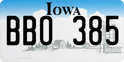 IA license plate BBO385
