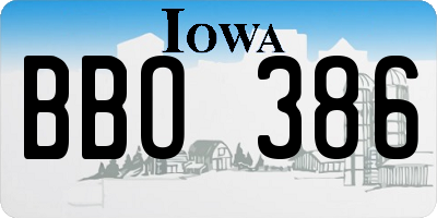 IA license plate BBO386