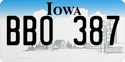 IA license plate BBO387