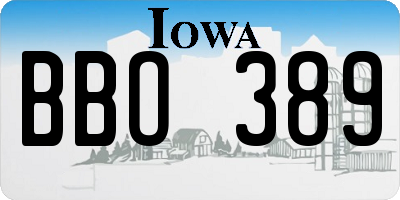IA license plate BBO389
