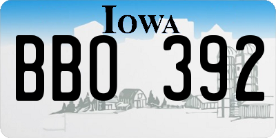 IA license plate BBO392