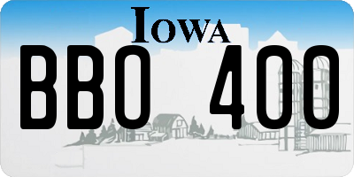 IA license plate BBO400