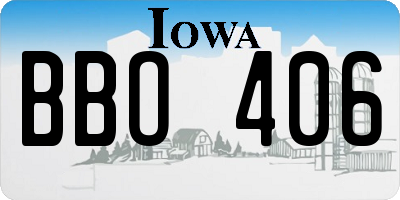 IA license plate BBO406