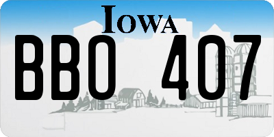IA license plate BBO407