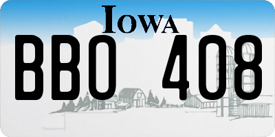IA license plate BBO408