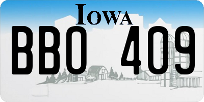 IA license plate BBO409