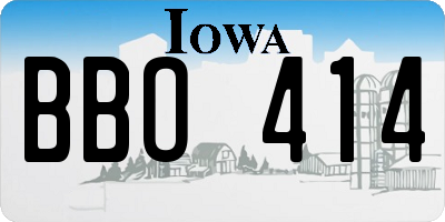 IA license plate BBO414