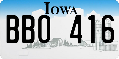 IA license plate BBO416