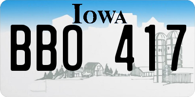 IA license plate BBO417