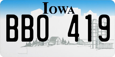 IA license plate BBO419