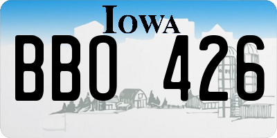 IA license plate BBO426