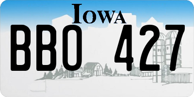 IA license plate BBO427