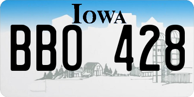 IA license plate BBO428