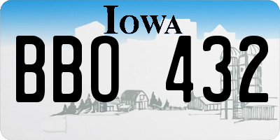IA license plate BBO432