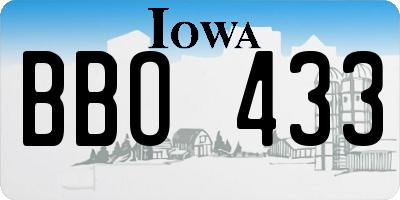 IA license plate BBO433