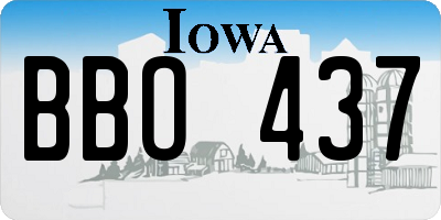 IA license plate BBO437