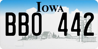 IA license plate BBO442