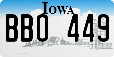 IA license plate BBO449