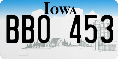 IA license plate BBO453