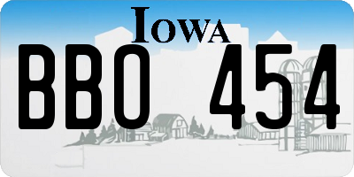 IA license plate BBO454