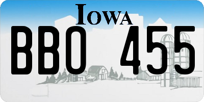 IA license plate BBO455