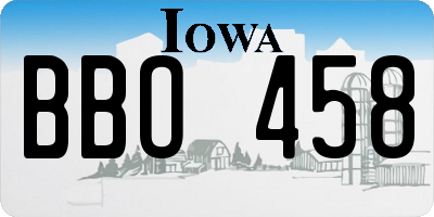 IA license plate BBO458
