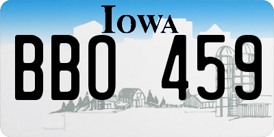 IA license plate BBO459
