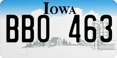 IA license plate BBO463