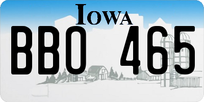 IA license plate BBO465