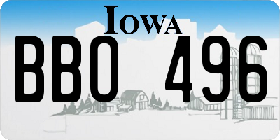 IA license plate BBO496