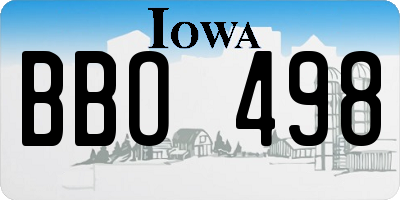 IA license plate BBO498