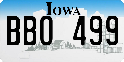IA license plate BBO499