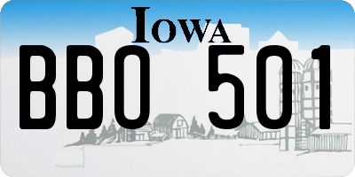 IA license plate BBO501