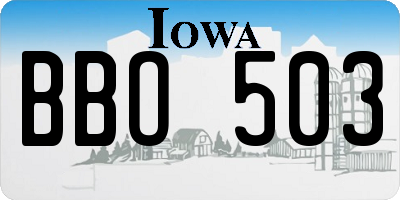 IA license plate BBO503