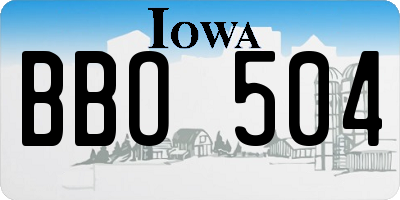 IA license plate BBO504