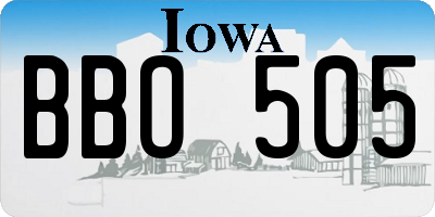 IA license plate BBO505