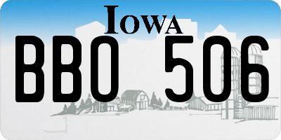IA license plate BBO506