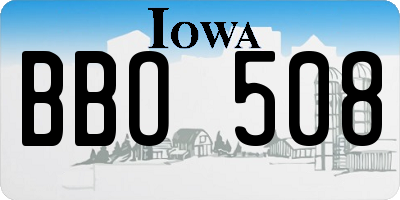 IA license plate BBO508