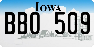 IA license plate BBO509