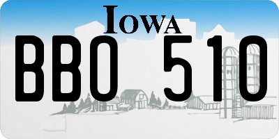 IA license plate BBO510