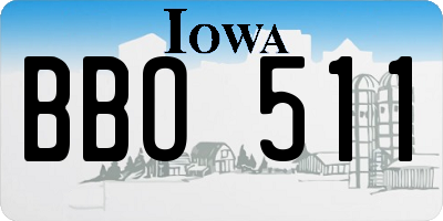 IA license plate BBO511