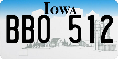 IA license plate BBO512