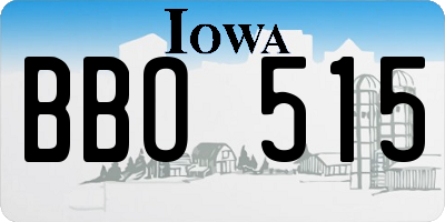 IA license plate BBO515