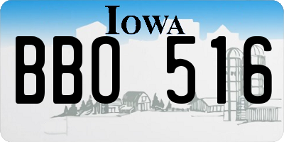 IA license plate BBO516