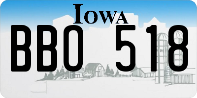 IA license plate BBO518